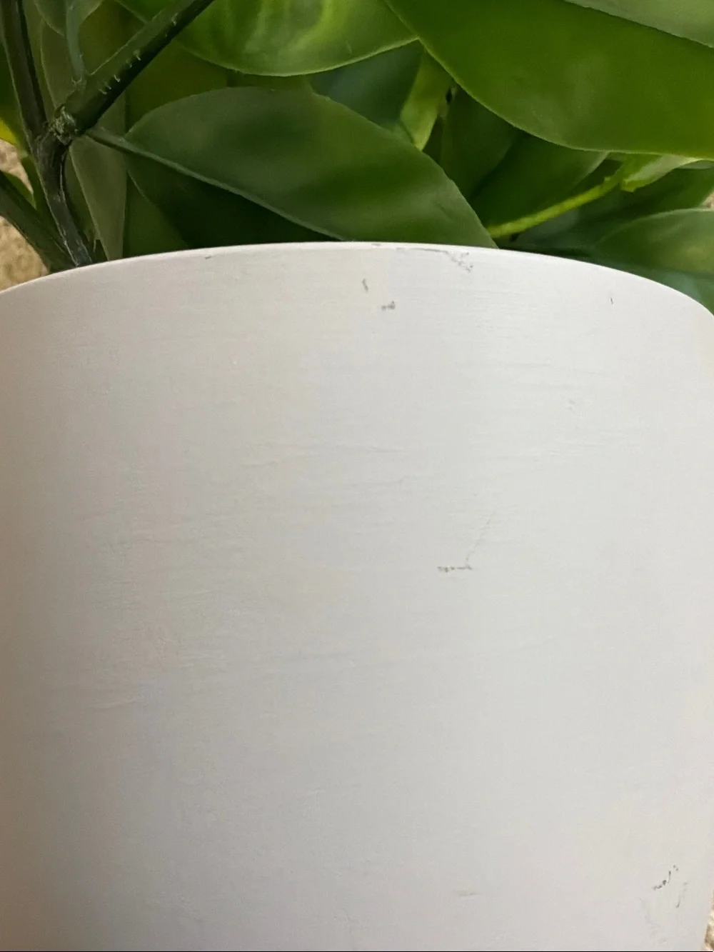 Green Artificial Hanging Pothos in White Planter by